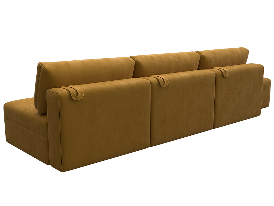 Диван прямой модульный с пуфом Лига-060 НПБ Лонг (brut 10 желтый)