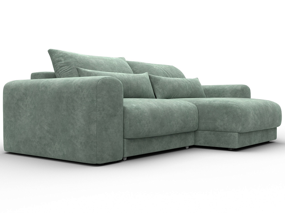 Диван угловой Лига-056 НПБ угол универсальный (brut 08 зеленый)
