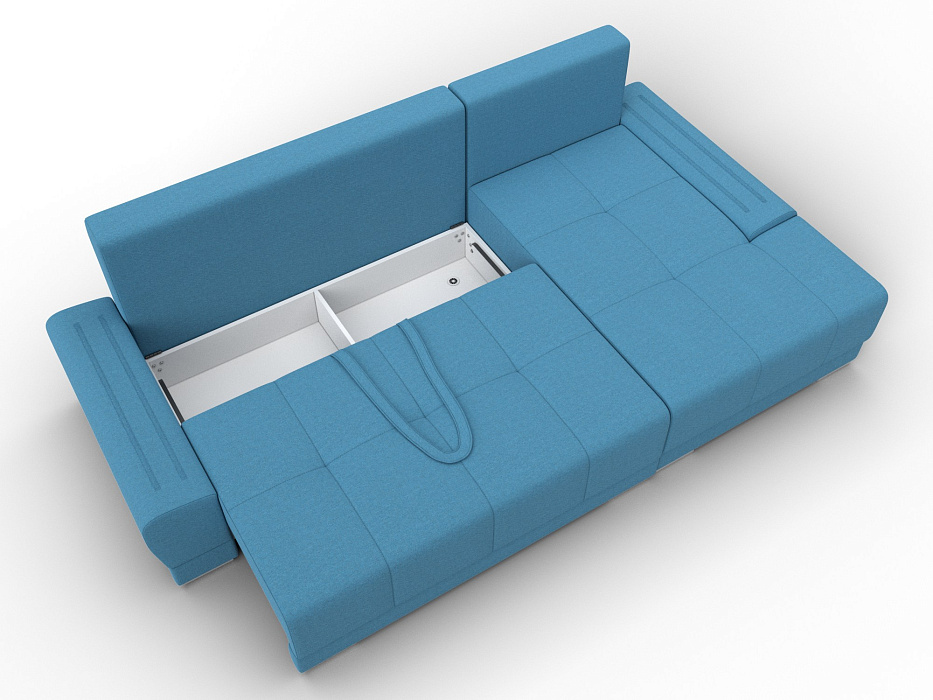 Диван угловой Лига-119 угол правый (амур 10 голубой)