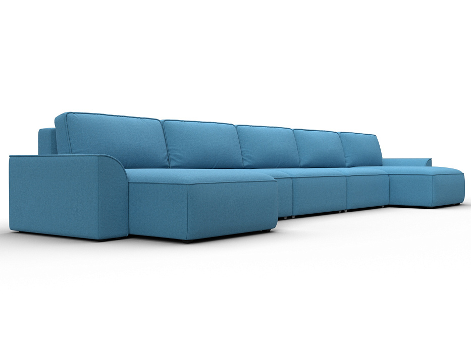 Диван П-образный Лига-048 НПБ МегаЛонг (амур 10 голубой)