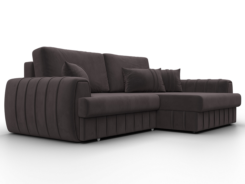 Диван угловой Лига-057 НПБ угол правый (seven 727 коричневый)