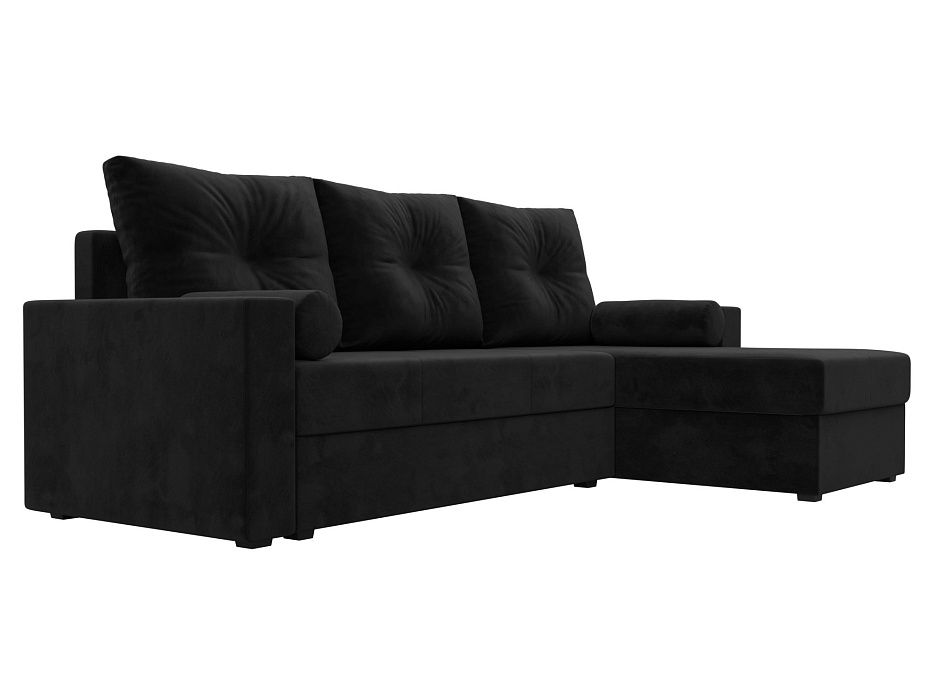 Диван угловой Верона Лайт правый угол (seven 35 черный)