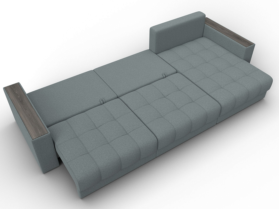 Диван угловой с декором Лига-049 НПБ Лонг (амур 07 серый)