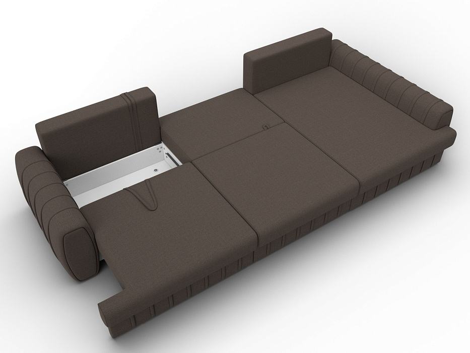 Диван угловой Лига-057 НПБ Лонг угол правый (амур 05 коричневый)