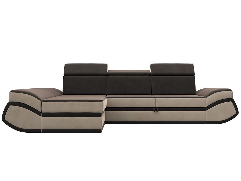 Диван угловой Лига-032 левый угол (seven 727 коричневый;seven 729 бежевый)