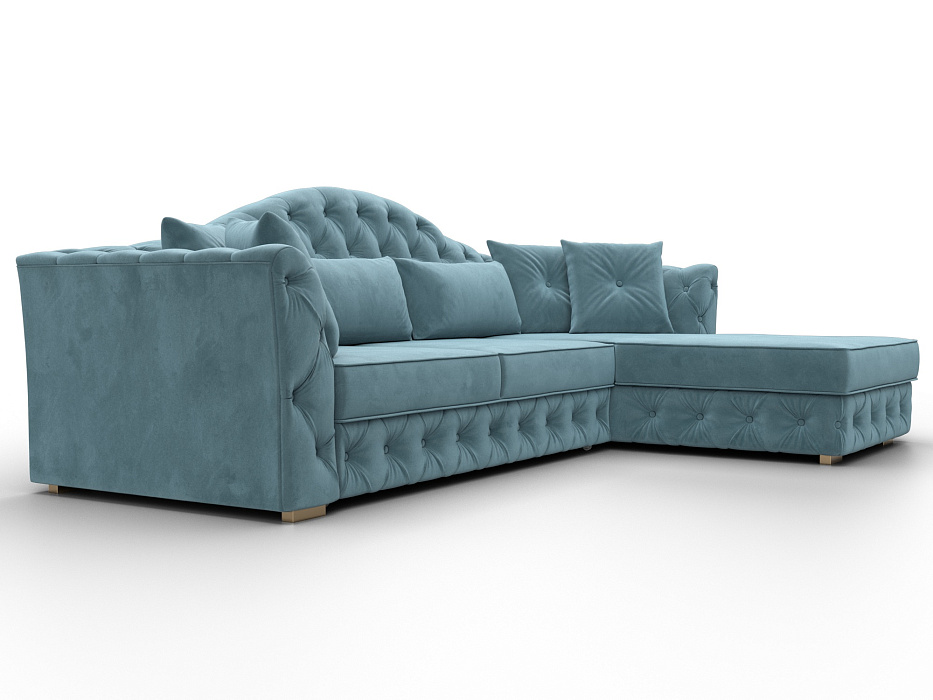Диван угловой Артис правый угол (seven 113 бирюзовый)
