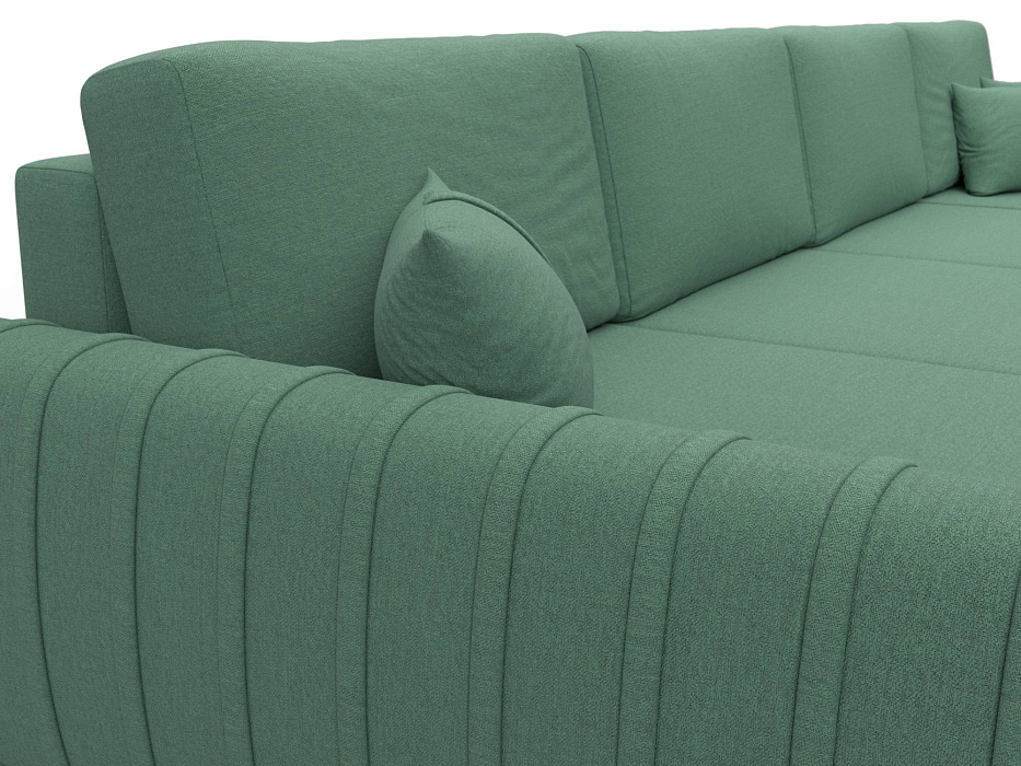 Диван П-образный Лига-057 НПБ Лонг (амур 11 зеленый)