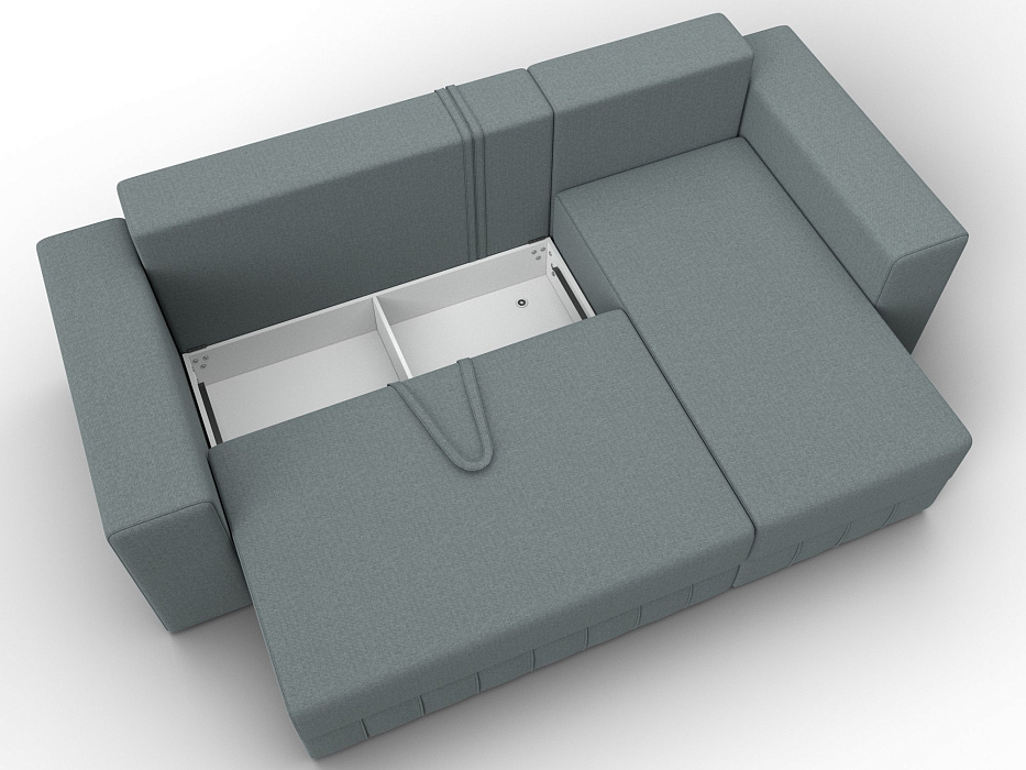 Диван угловой Лига-076 угол универсальный (амур 07 серый)