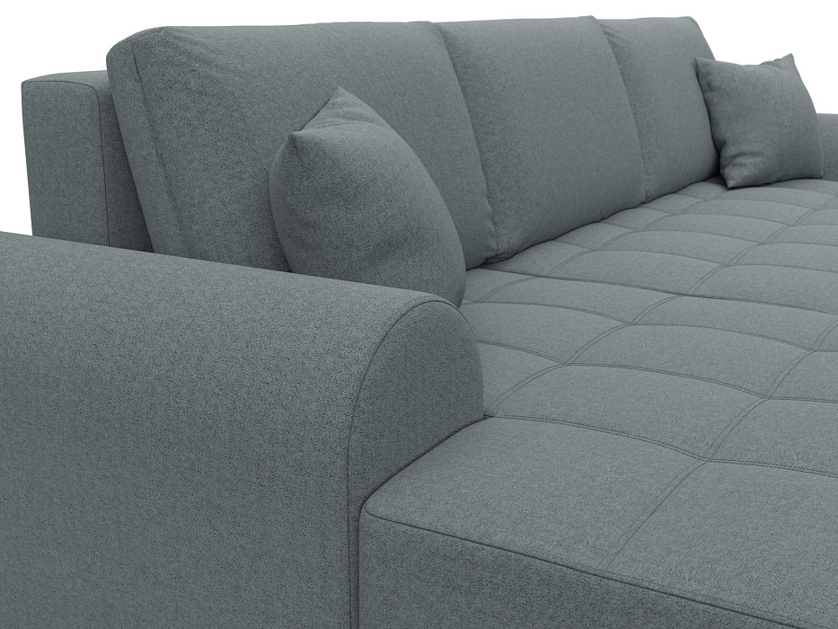 Диван угловой Лига-080 угол левый (амур 07 серый)