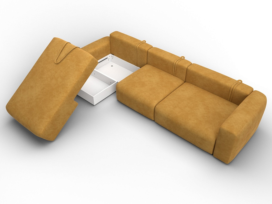 Диван угловой Лига-066 НПБ Лонг угол левый фото в интернет-магазине Лига Диванов