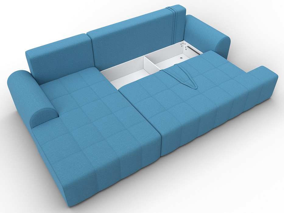 Диван угловой Лига-080 угол левый (амур 10 голубой)
