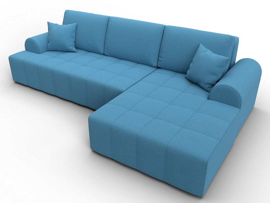 Диван угловой Лига-080 угол правый (амур 10 голубой)