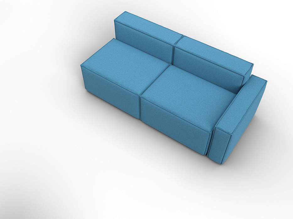 Диван угловой модульный Лига-063 угол правый (амур 10 голубой)