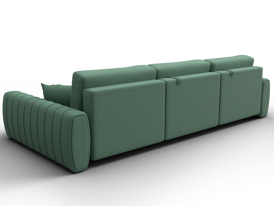 Диван угловой Лига-057 НПБ Лонг угол правый (амур 11 зеленый)