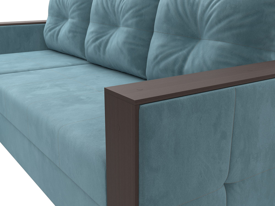 Диван угловой Валенсия Лайт левый угол (seven 113 бирюзовый)