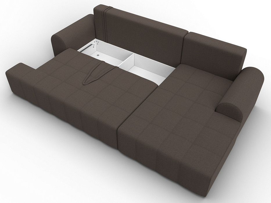 Диван угловой Лига-080 угол правый (амур 05 коричневый)