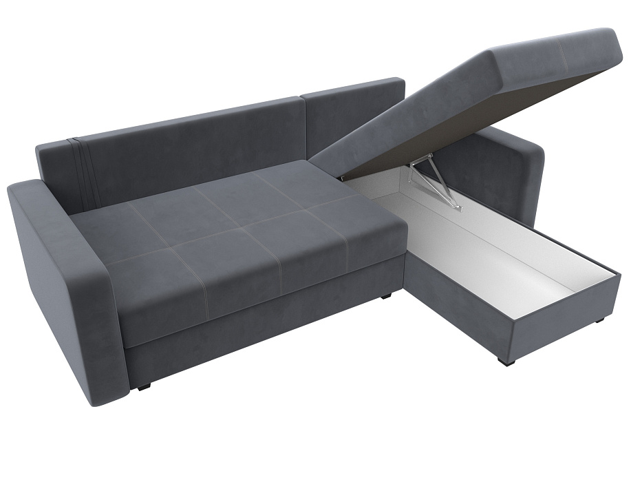 Диван угловой Ливерпуль Лайт правый угол (seven 17 серый)