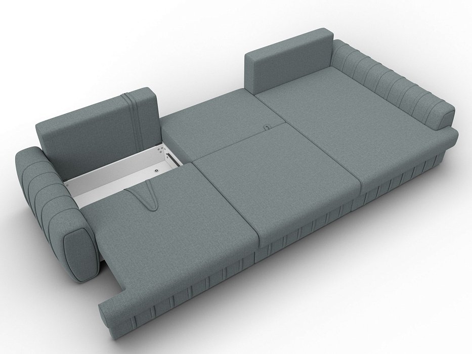 Диван угловой Лига-057 НПБ Лонг угол правый (амур 07 серый)