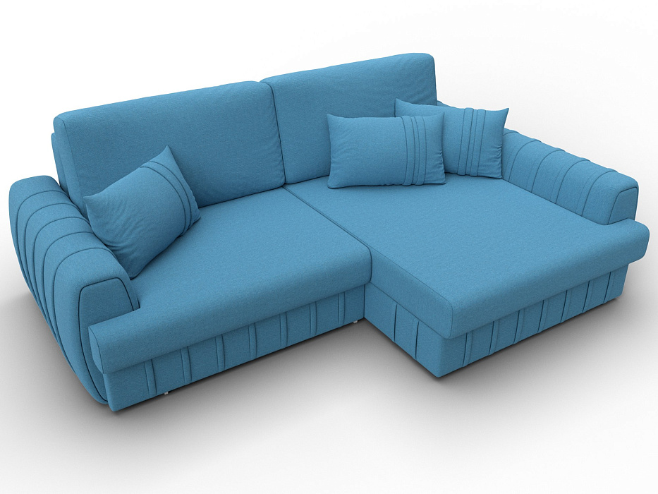 Диван угловой Лига-057 НПБ угол правый (амур 10 голубой)