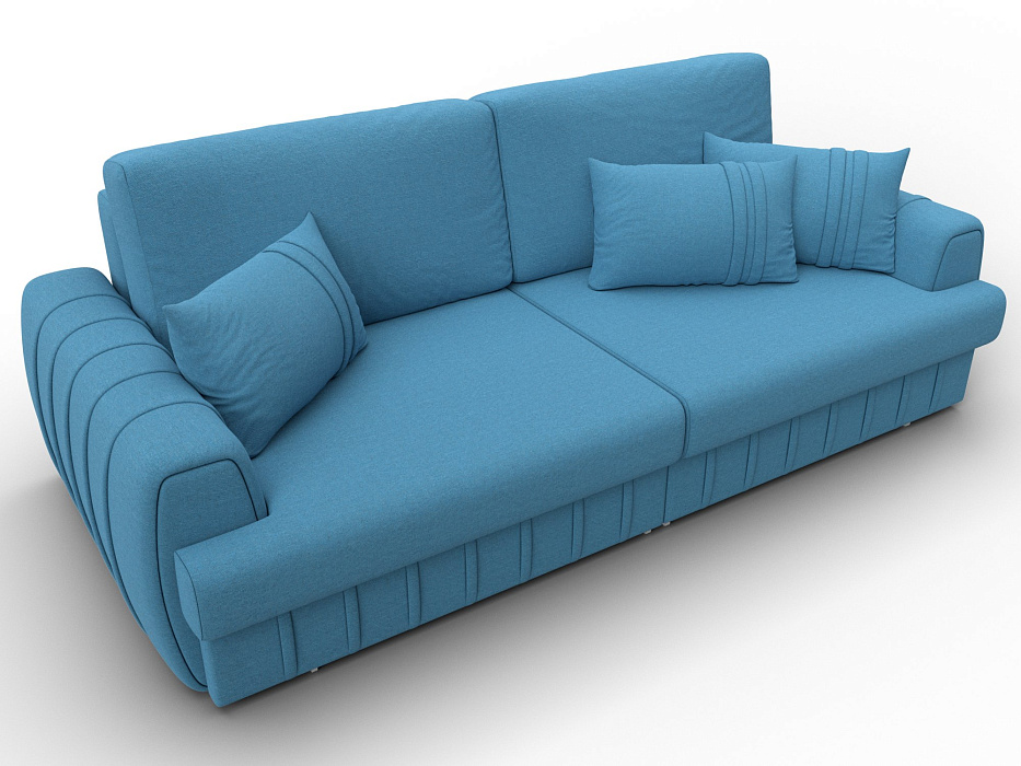 Диван прямой Лига-057 НПБ (амур 10 голубой)