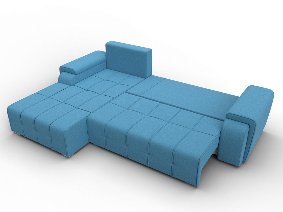 Диван угловой Лига-121 левый угол (амур 10 голубой)