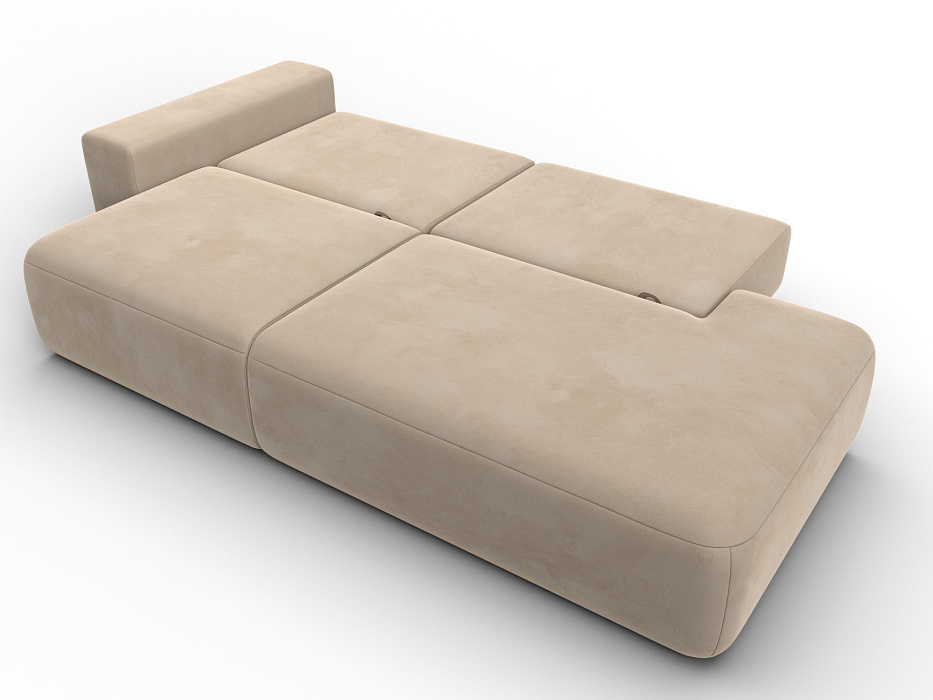 Диван прямой Лига-036 НПБ Модерн подлокотник слева (seven 729 бежевый)