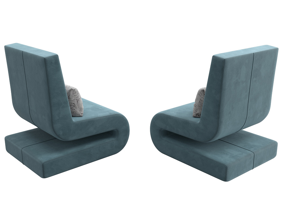 Кресло Волна (2 шт.) (seven 113 бирюзовый;seven 17 серый)