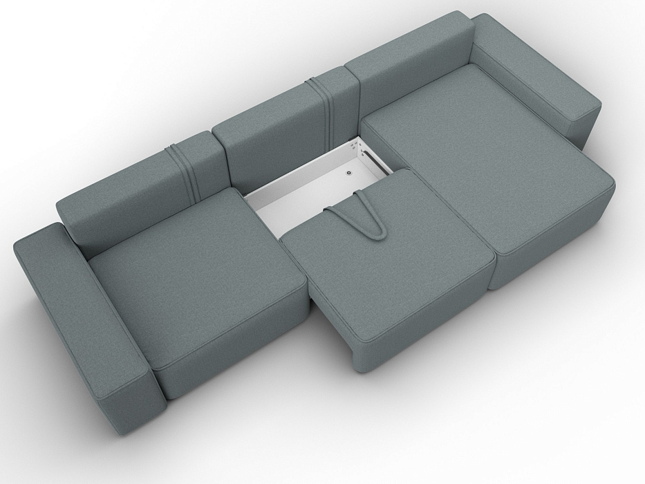 Диван угловой Лига-074 угол универсальный (амур 07 серый)