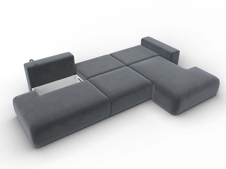 Диван угловой Лига-036 НПБ Модерн Лонг правый угол (серый)