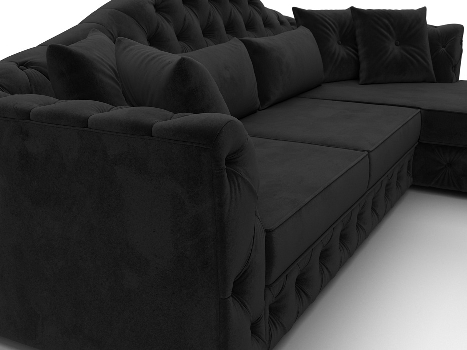 Диван угловой Артис правый угол (seven 35 черный)