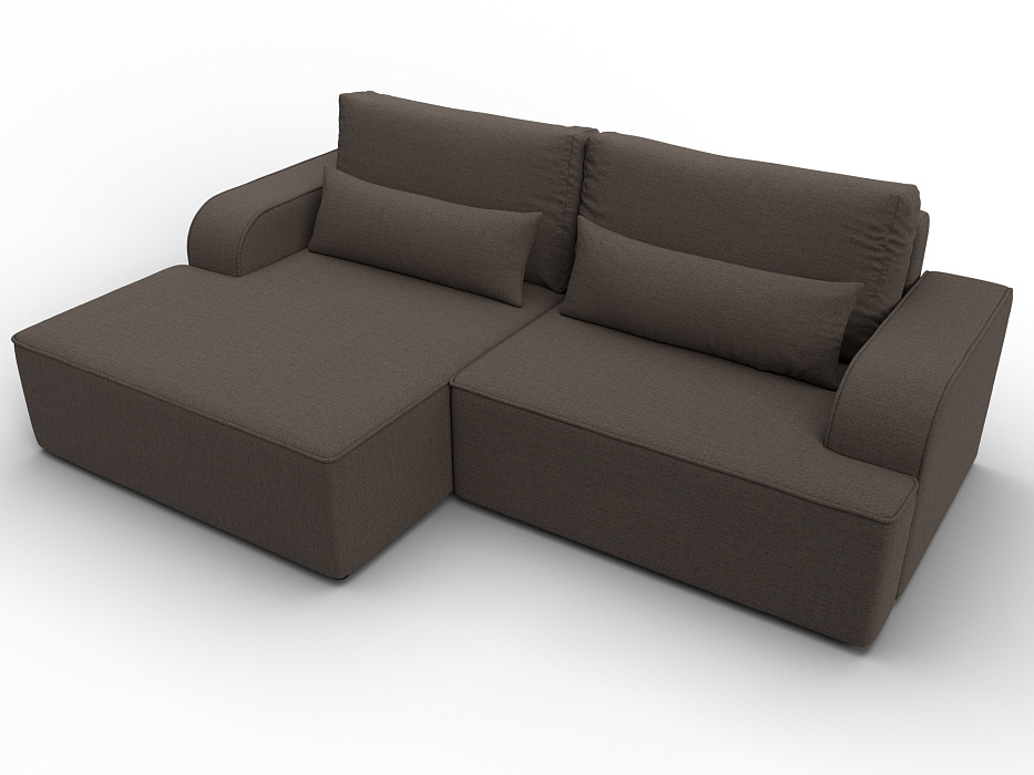 Диван угловой Лига-120 угол левый (амур 05 коричневый)