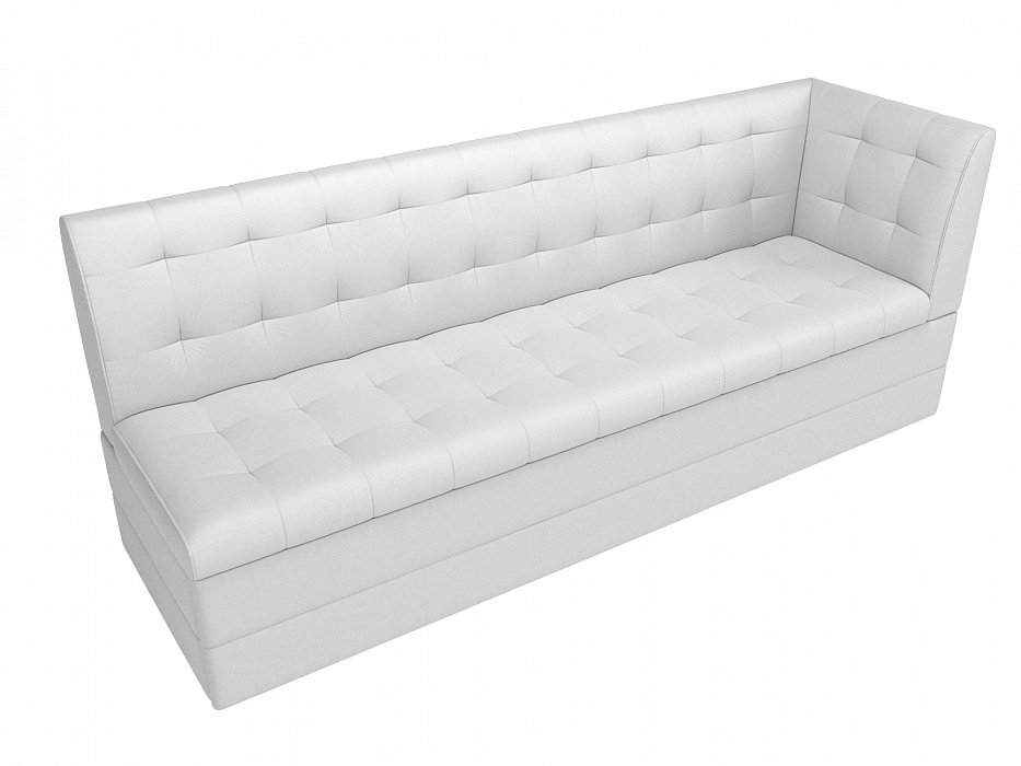 Диван кухонный прямой Бриз с углом справа (белый)