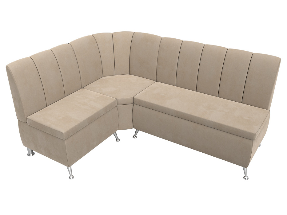Диван кухонный угловой Кантри левый угол (seven 729 бежевый)