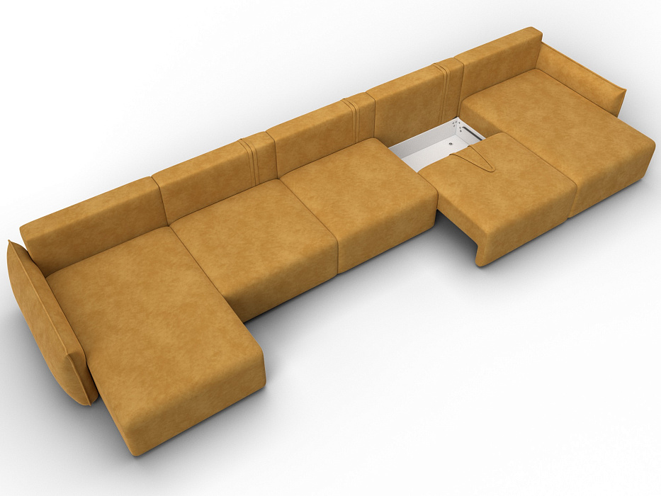 Диван П-образный Лига-051 НПБ МегаЛонг (brut 10 желтый)
