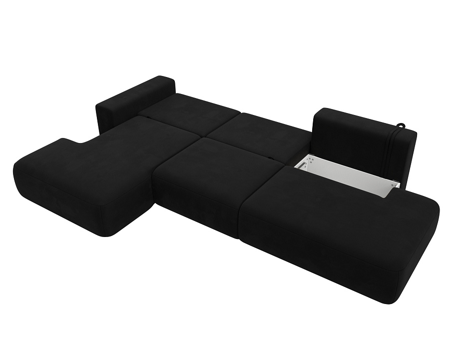 Диван угловой Лига-036 НПБ Модерн Лонг левый угол (черный)