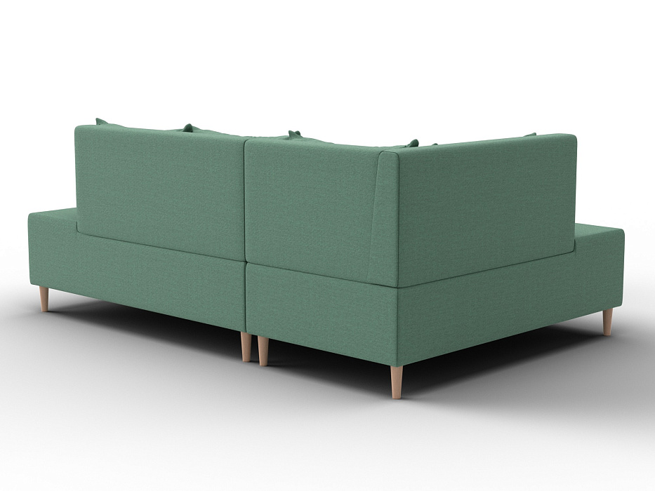 Диван угловой модульный с пуфом Лига-126 угол левый (амур 11 зеленый)