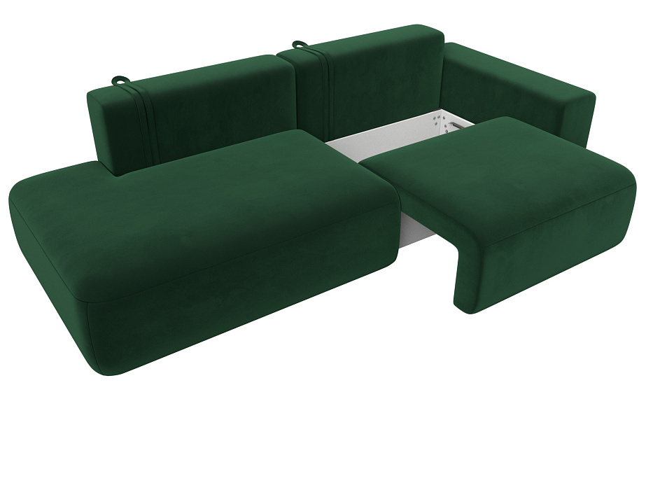 Диван прямой Лига-036 НПБ Модерн подлокотник справа (seven 626 зеленый)