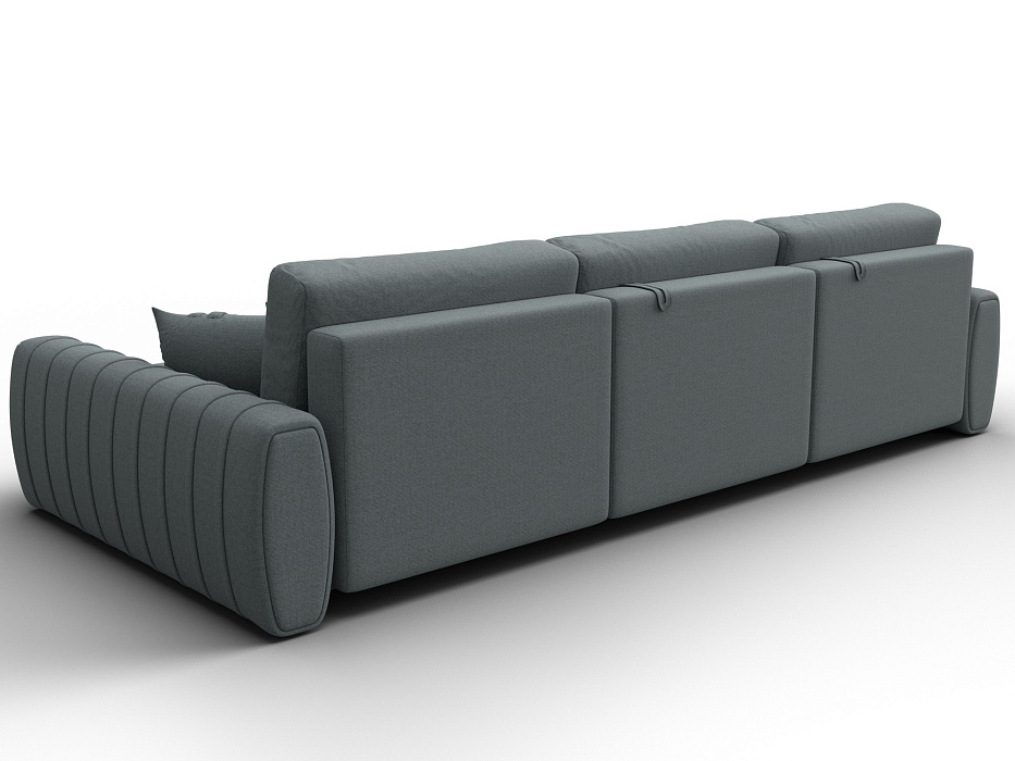 Диван угловой Лига-057 НПБ Лонг угол правый (амур 07 серый)