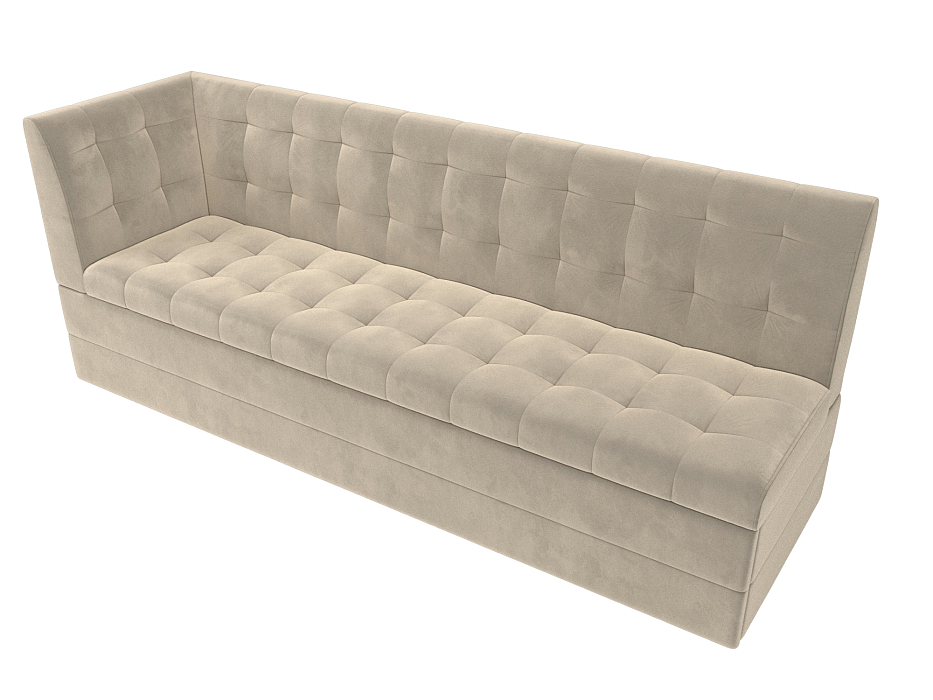 Диван кухонный прямой Бриз с углом слева (бежевый)