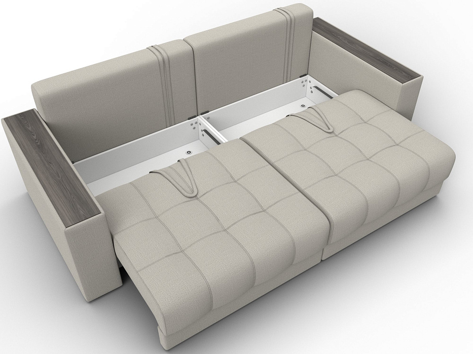 Диван прямой с декором Лига-049 НПБ (амур 02 бежевый)