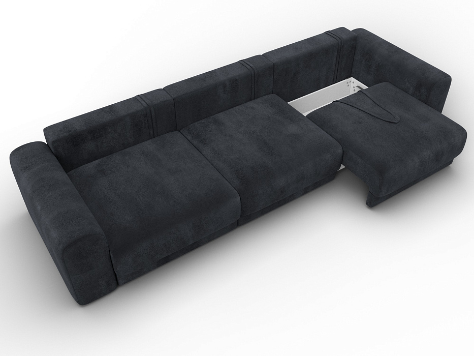 Диван прямой Лига-056 НПБ Лонг (tower 11 темно-серый)