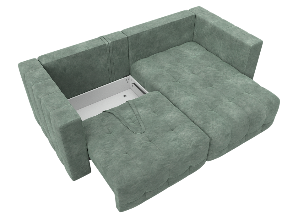 Диван угловой Лига-052 НПБ угол универсальный (brut 08 зеленый)