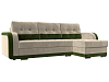 Угловой диван Марсель правый угол (бежевый\зеленый цвет)