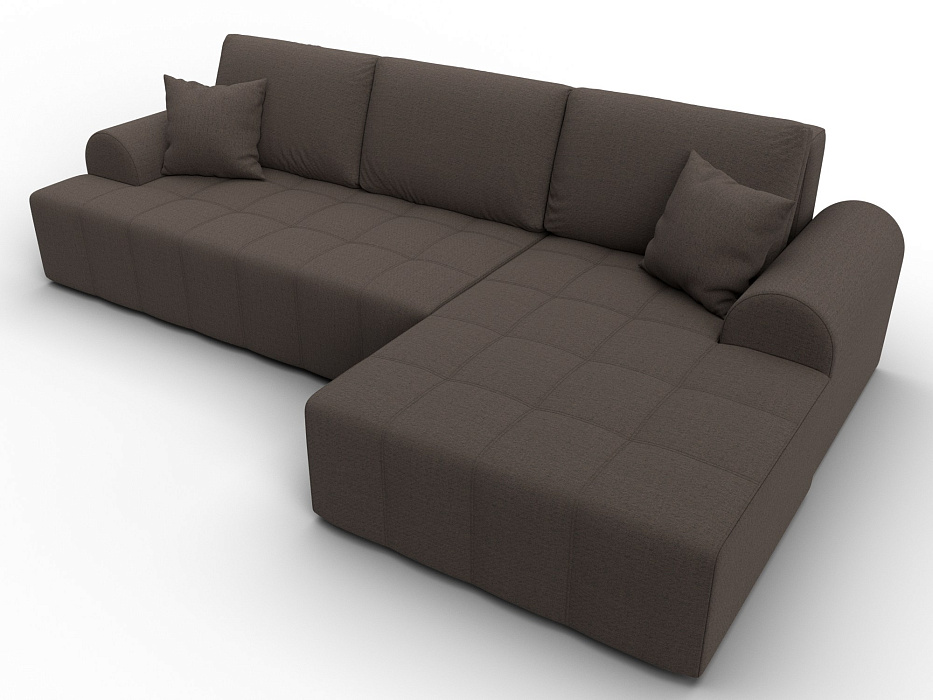 Диван угловой Лига-080 угол правый (амур 05 коричневый)