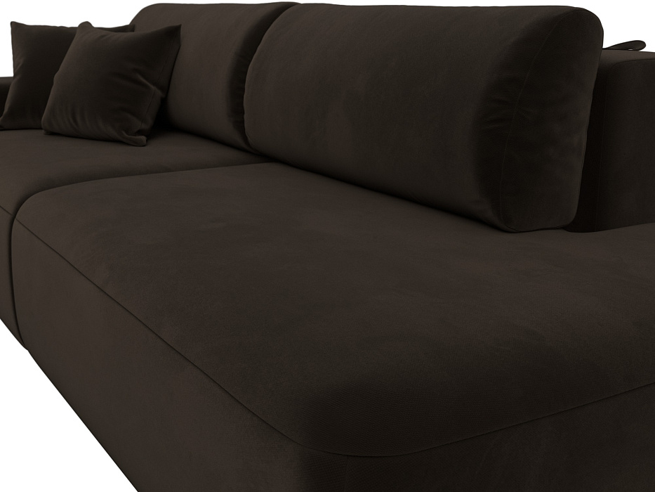 Диван прямой Лига-036 НПБ Модерн подлокотник слева (коричневый)