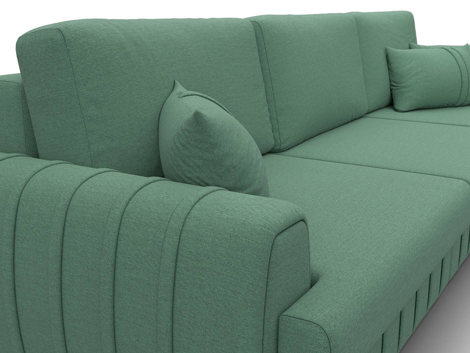 Диван угловой Лига-057 НПБ Лонг угол правый (амур 11 зеленый)