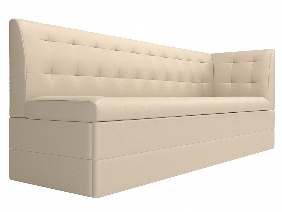 Диван кухонный прямой Бриз с углом справа (бежевый)