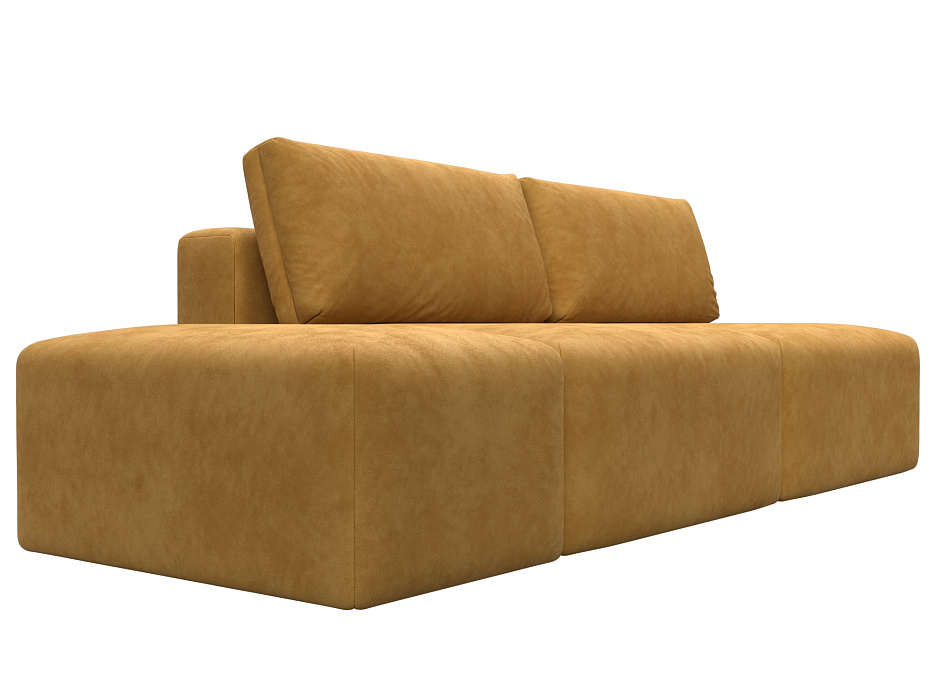 Диван прямой модульный с пуфом Лига-060 НПБ (brut 10 желтый)