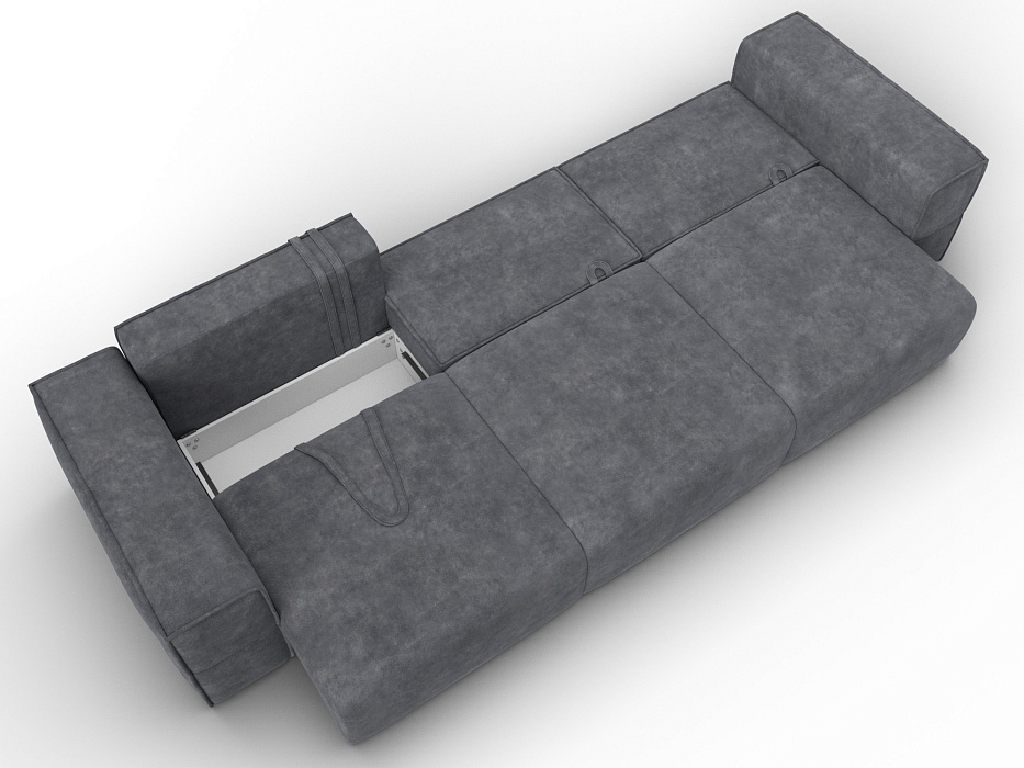 Диван прямой Лига-058 НПБ Лонг (brut 16 темно-серый)