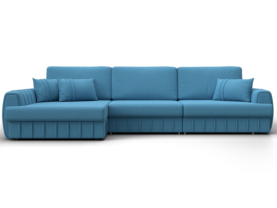 Диван угловой Лига-057 НПБ Лонг угол левый (амур 10 голубой)